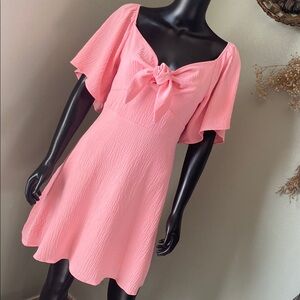 Pink Flutter Sleeve Dress NWTs